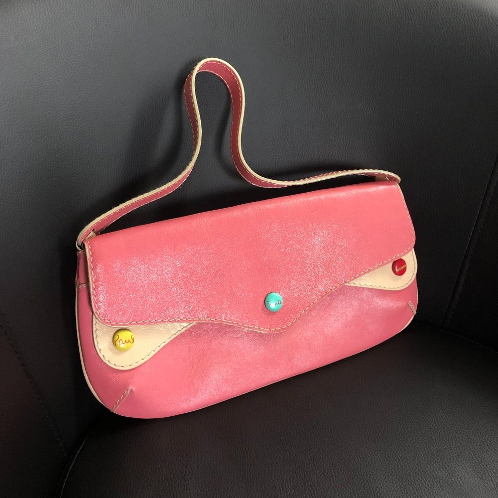 PAUL SMITH WOMEN VINTAGE PINK LEATHER HANDBAG PURSE